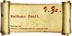 Valkusz Zsolt névjegykártya
